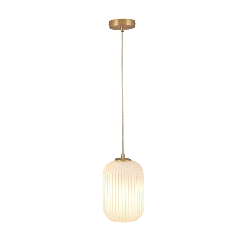 Bucyrus 1 - Light Single Pendant, White/Gold