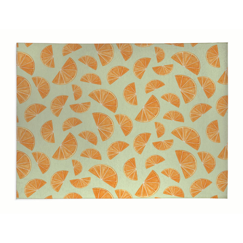 Tapis de bureau léger Summer Oranges, L 60 po x P 84 po, Limette