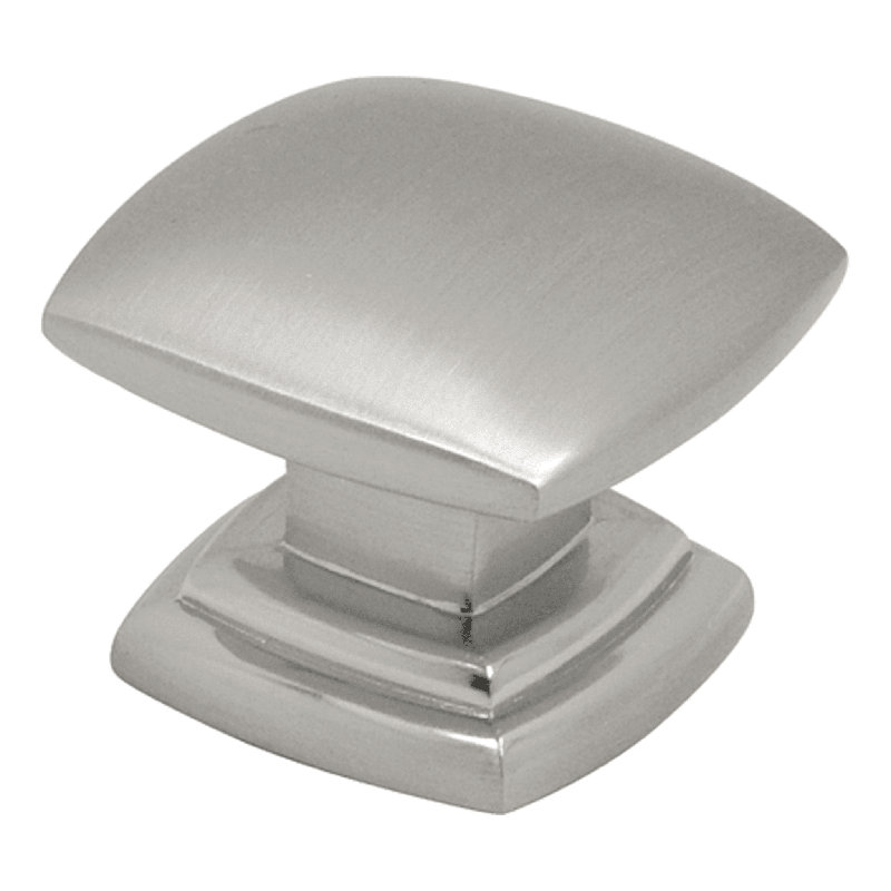 Euro Contemporary 1 1/2" Length Square Knob, Satin Nickel