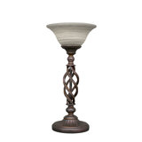 Pierro Eleganté Accent Lamp Shown In Dark Granite Finish With 10" Grey Linen Glass