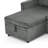 Upholstered L-Shape Gray Corduroy Space-Saving Sleeper Pull-Out Sofa With Hidden Storage-1719989693