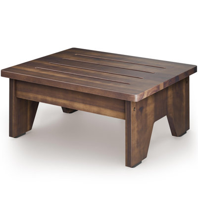 6" Acacia Wood One Step Stool