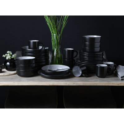 Nordic Fjord frost 30 Piece Dinnerware Set with Mug, Service for 6