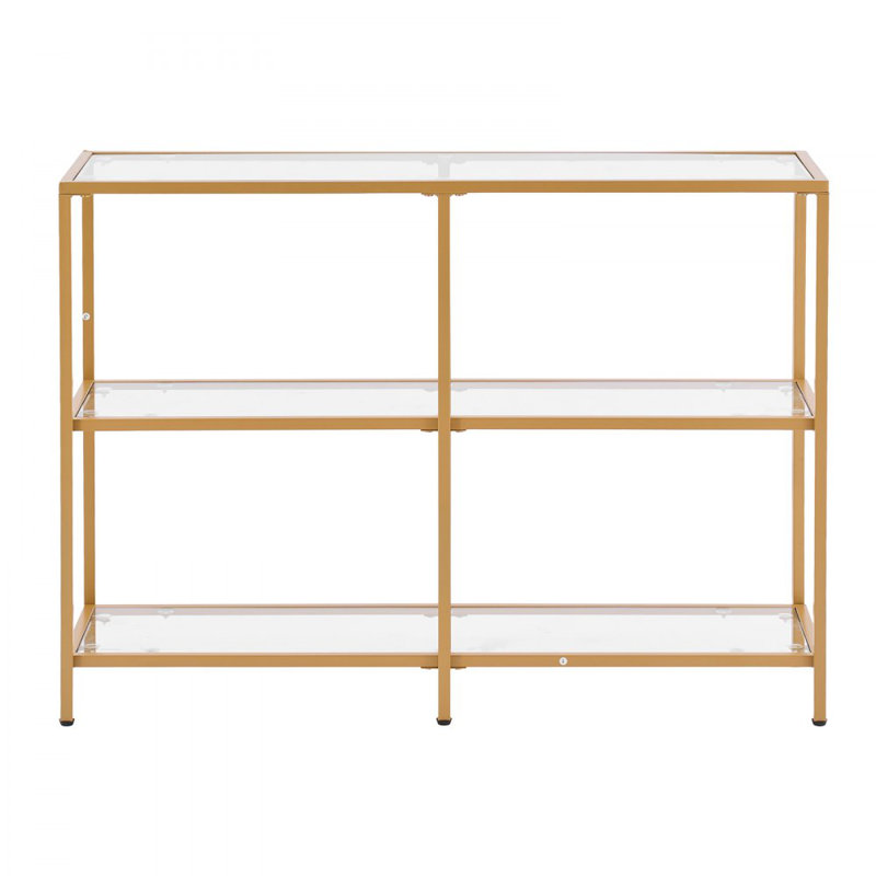 Glass Top Living Room Table Set, Gold