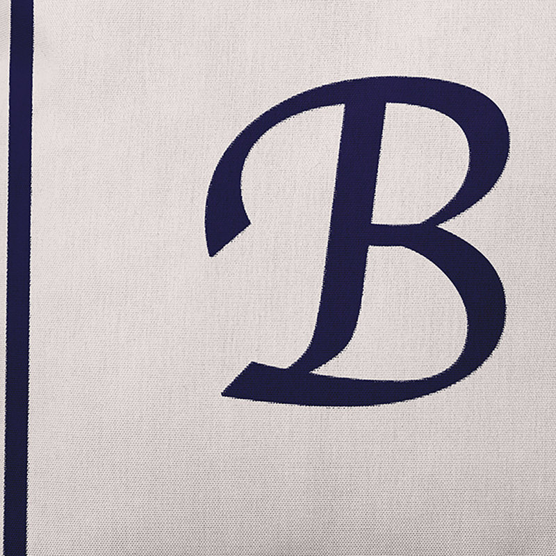 Reversible Throw Pillow, 18"x18", Navy Blue/White, B
