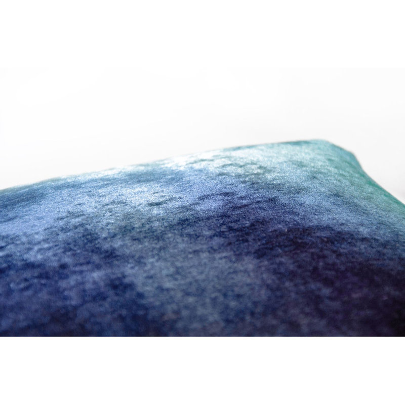 Ombre Square Velvet Pillow Cover & Insert, Shark, Rectangle 14"H x 20"W
