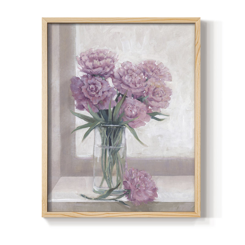 Impression encadrée Windowsill Floral II - bois massif, H 11 po x l 9 po