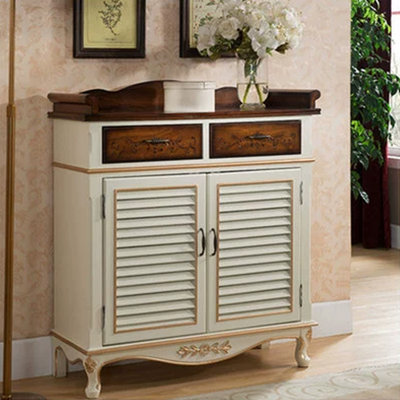 Banc de rangement blanc en bois manufacturé
