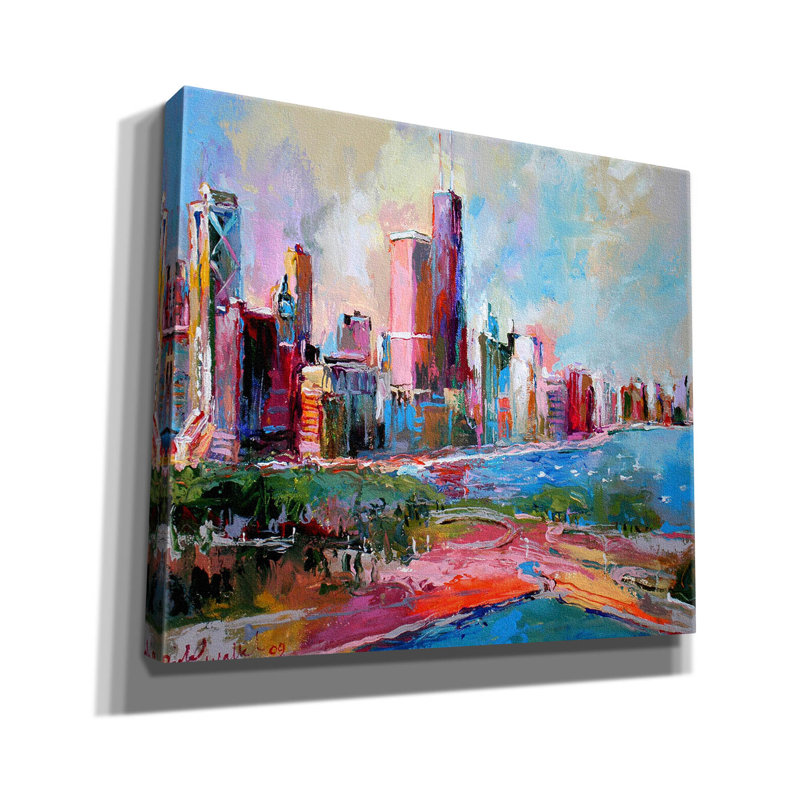 " Cityscape " by Richard Wallich, 26" H x 30" W x 1.5" D