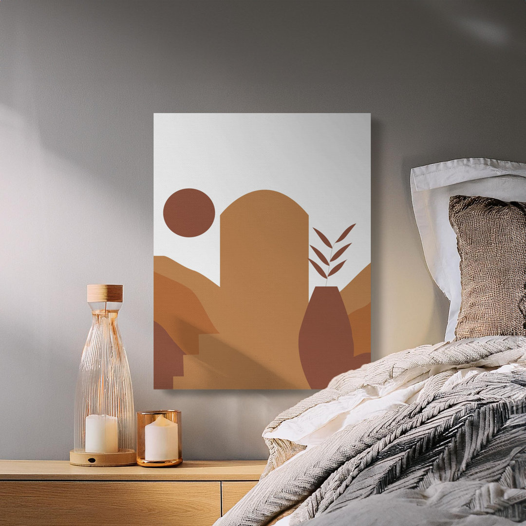 Abstract Arch Canvas Wall Art, Boho Minimalist Decor, Terracotta Vase Print, Gallery Wrapped Canvas, Ready to Hang, Modern Art