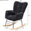 Chaise berçante avec rembourrage, rembourrage, pieds, chaise d'appoint noire pour le salon, matériaux, maison haute-586999136