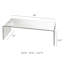 Table basse moderne en verre, table basse en cascade transparente, table de salon minimaliste avec bords arrondis, contemporaine