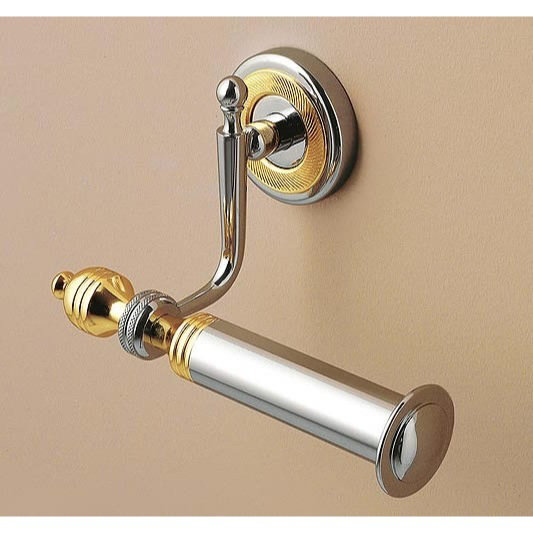 Porte-papier hygiénique mural grand, Chrome et or