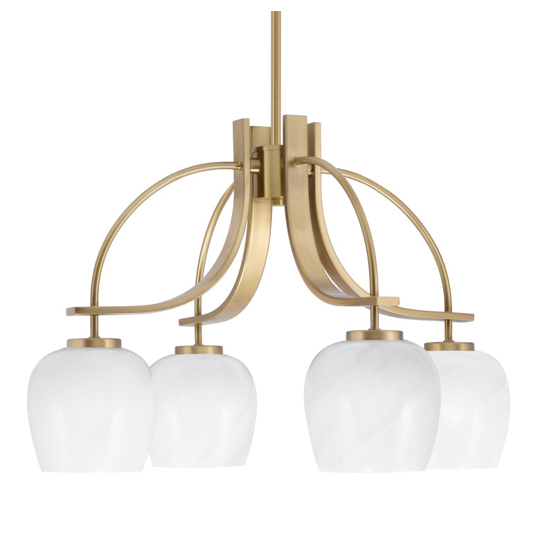 Lustre Cavella, H 15,5 po x l 25,25 po x P 25,25 po, 4, Laiton New Age