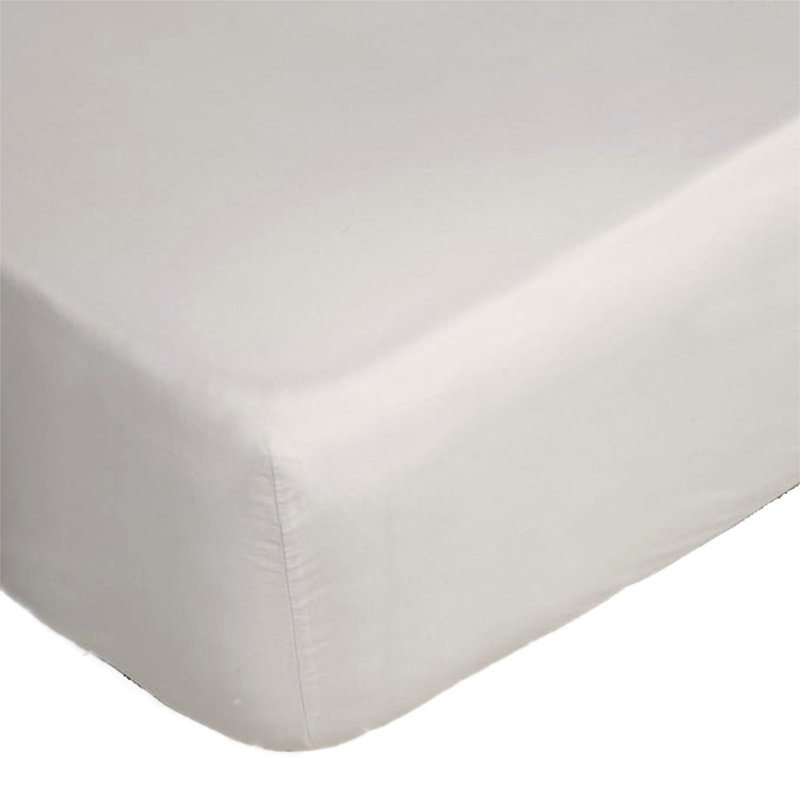 Alvito Fitted Sheet - White, Ivory, King Fitted Sheet