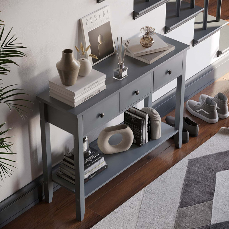Annam Console Table, 74cm H x 100cm W x 30cm D, Grey