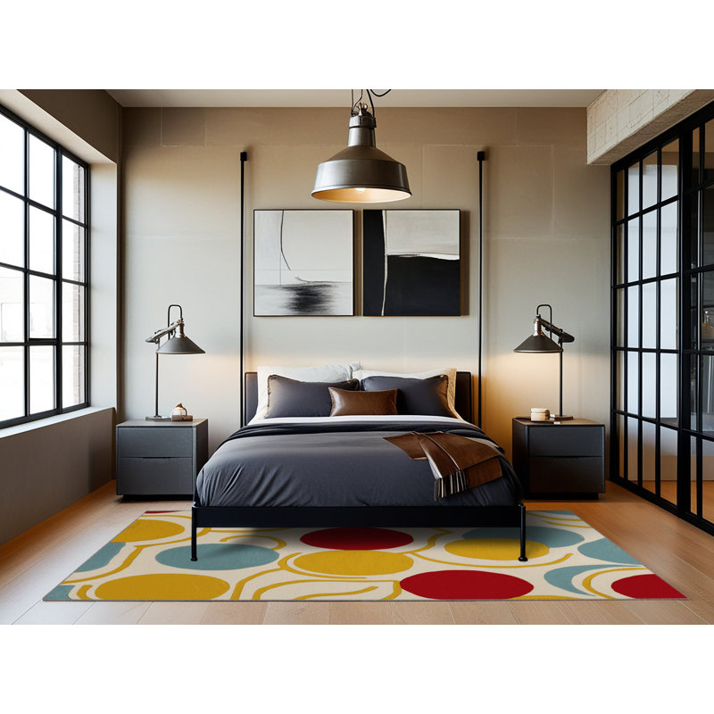 Jaunty Curve Rug, Square 7'