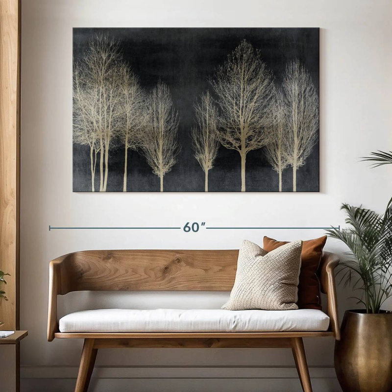 Harnek Trees On Dark Gray, 34" H x 51" W