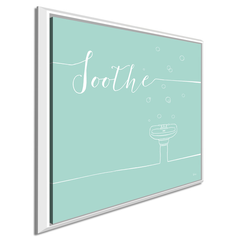" Underline Bath VIII Teal ", 27.5" H x 27.5" W x 2" D, White Floater Frame