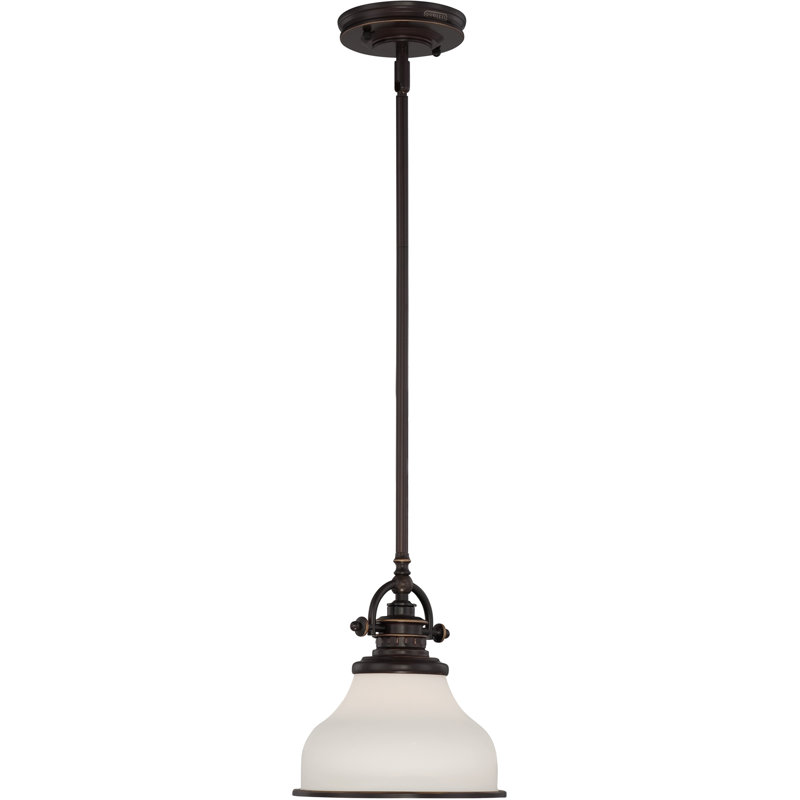 Luminaire suspendu en forme de dôme à une lumière Maybery, Bronze palladien, H 9,5 po x l 8 po x P 8 po