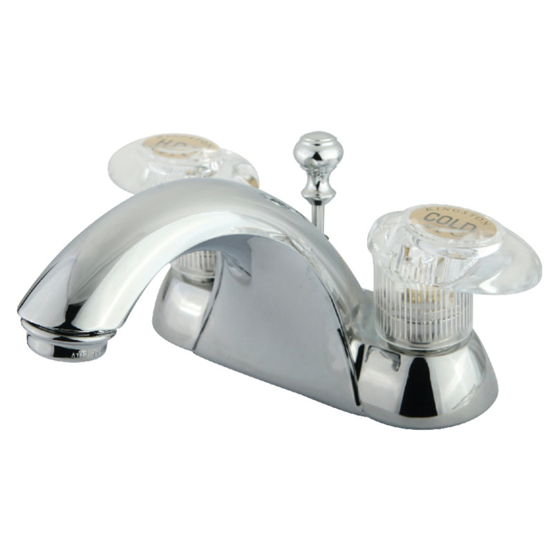 Kingston Brass Naples Two-Handle 3-Hole Deck Mount 4" Centerset Bathroom Faucet, Polished Chrome, With Retail Pop-up Drain