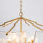 Lustre géométrique moderne en laiton avec verre texturé fabriqué à la main, 6 lumières réglables pour la salle à manger, compatible avec un plafond incliné, d'une hauteur de 18,9 po à 97,6 po