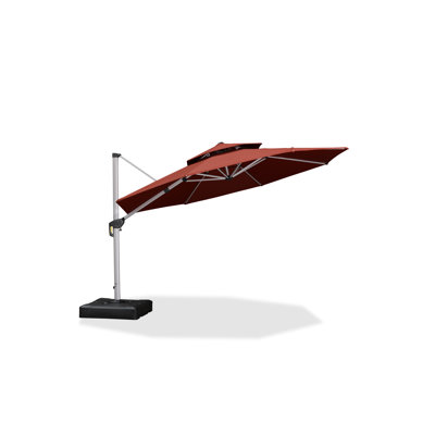 Parasol de patio double 12 po, rouge brique
