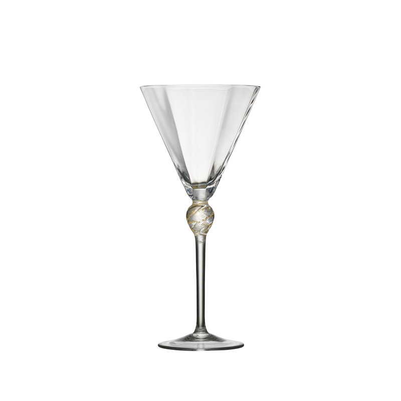 Daphne Wine Glass, Clear/Gold