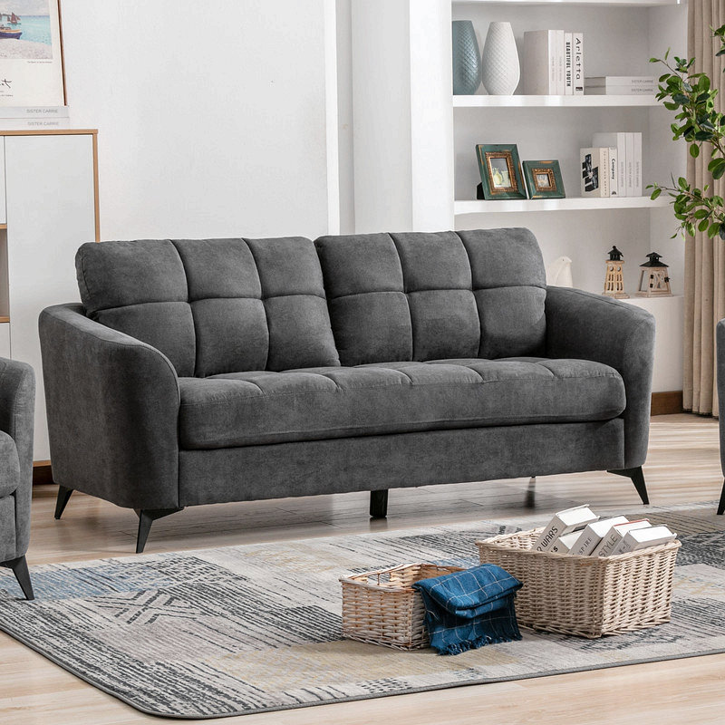 Canapé en tissu tissé 79 po Callie, Gris