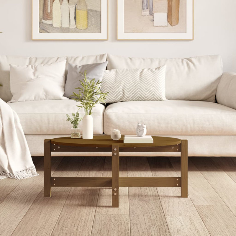 Wroblewski Solid Wood Four Leg Coffee Table, 35cm H x 87cm W x 48cm D, Brown