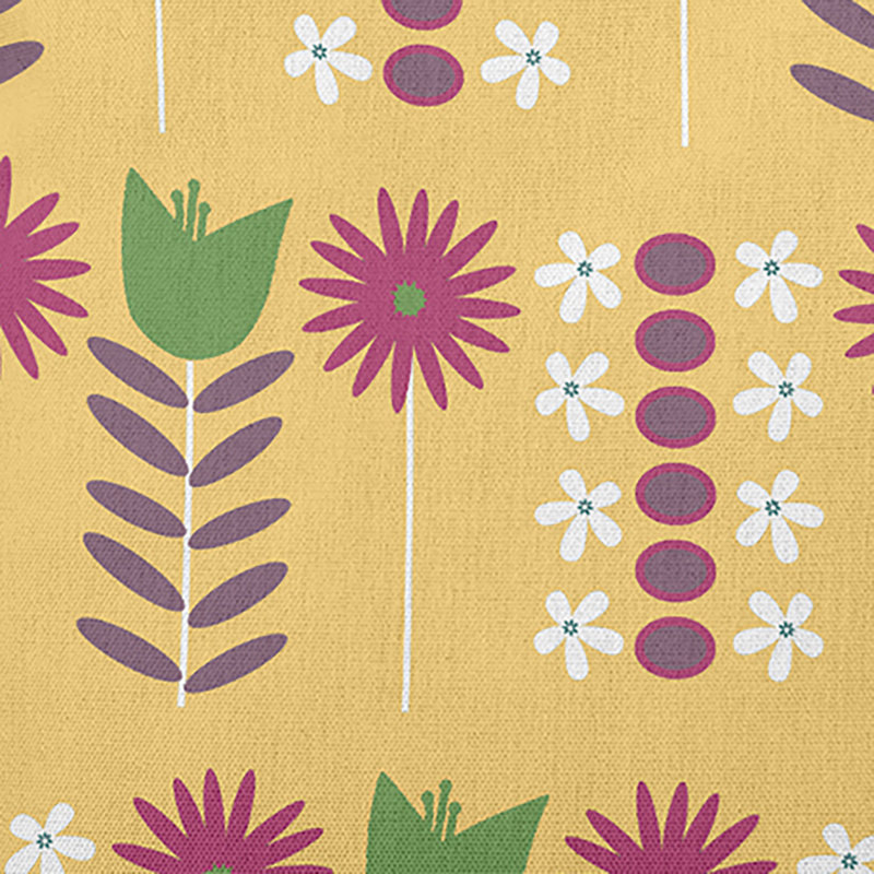 Floral Outdoor Reversible Throw Pillow, Yellow
