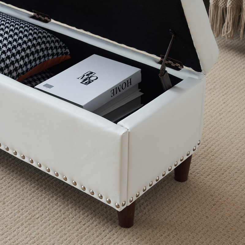 Repose-pieds Damion, Similicuir beige