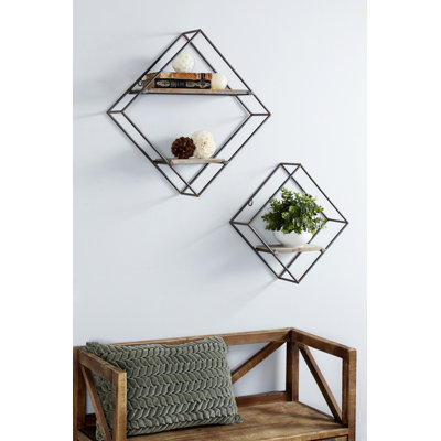 3 Piece Square Metal Accent Shelf