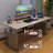 Light Coffee Color Rectangular Leather Standing desk-620100556-620100552