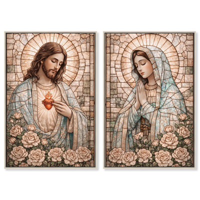 «His and Her Holy Radiance Duo», reproduction d'art sur toile encadrée par Art Remedy, cadre argenté, 36 x 54