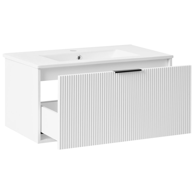 Rutilia 80.00mm Single Bathroom Vanity with Basin, Black