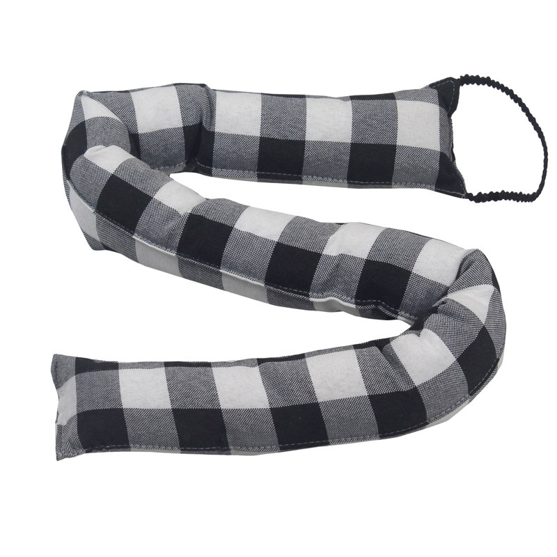 Buffl-Pld Draft Stopper Fabric Draft Excluder, Black