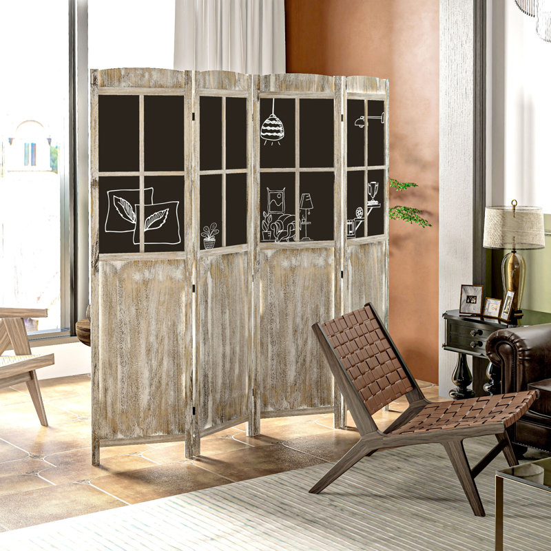 4 Panel Room Divider, Ash