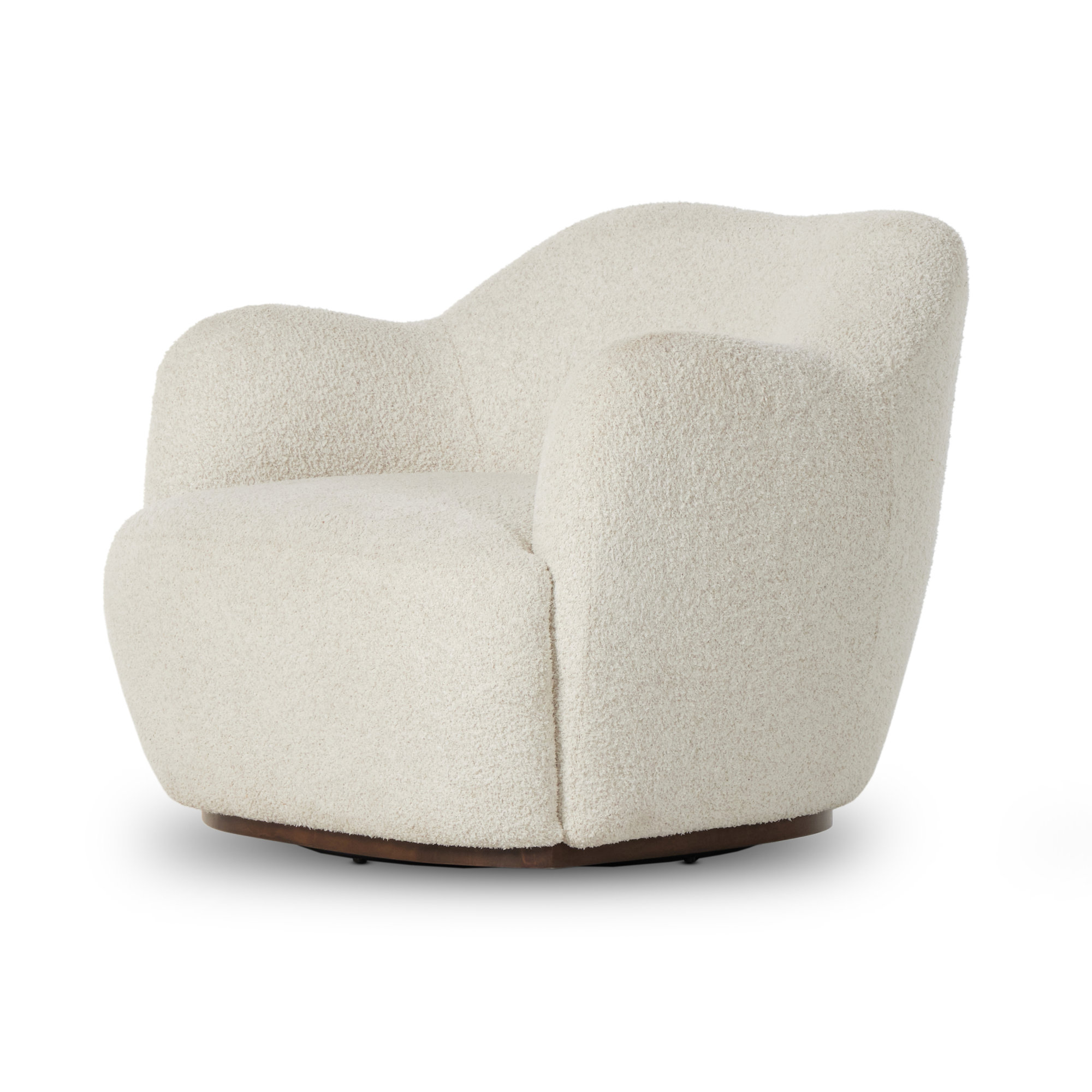 Alaska Swivel Barrel Chair, Sheldon Ivory Polyester Blend
