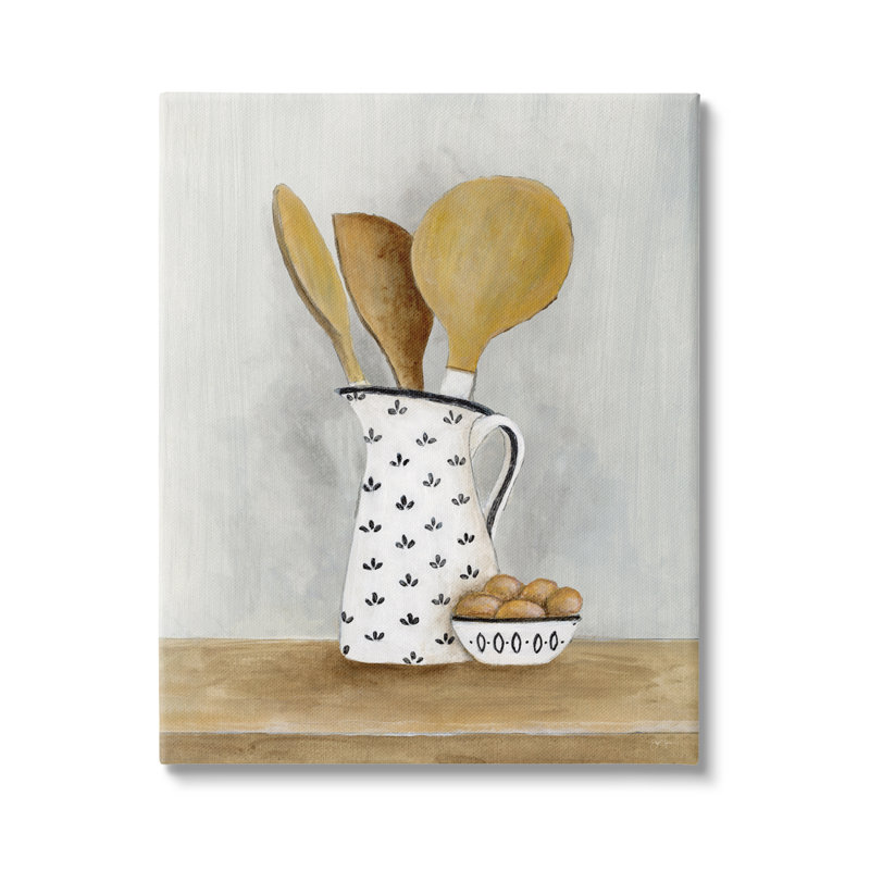 «Kitchen Eggs And Utensils Still Life» sur toile, H 20 po x l 16 po x P 1,5 po