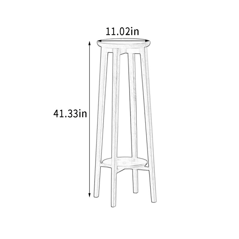 Double - layer Solid Wood Plant Stand, 41.33" H x 11.02" L x 11.02" D