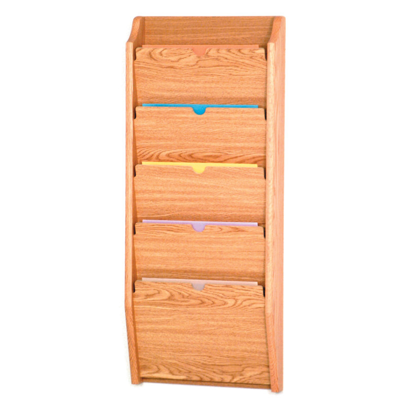 Porte-cartes à cinq pochettes, Chêne clair