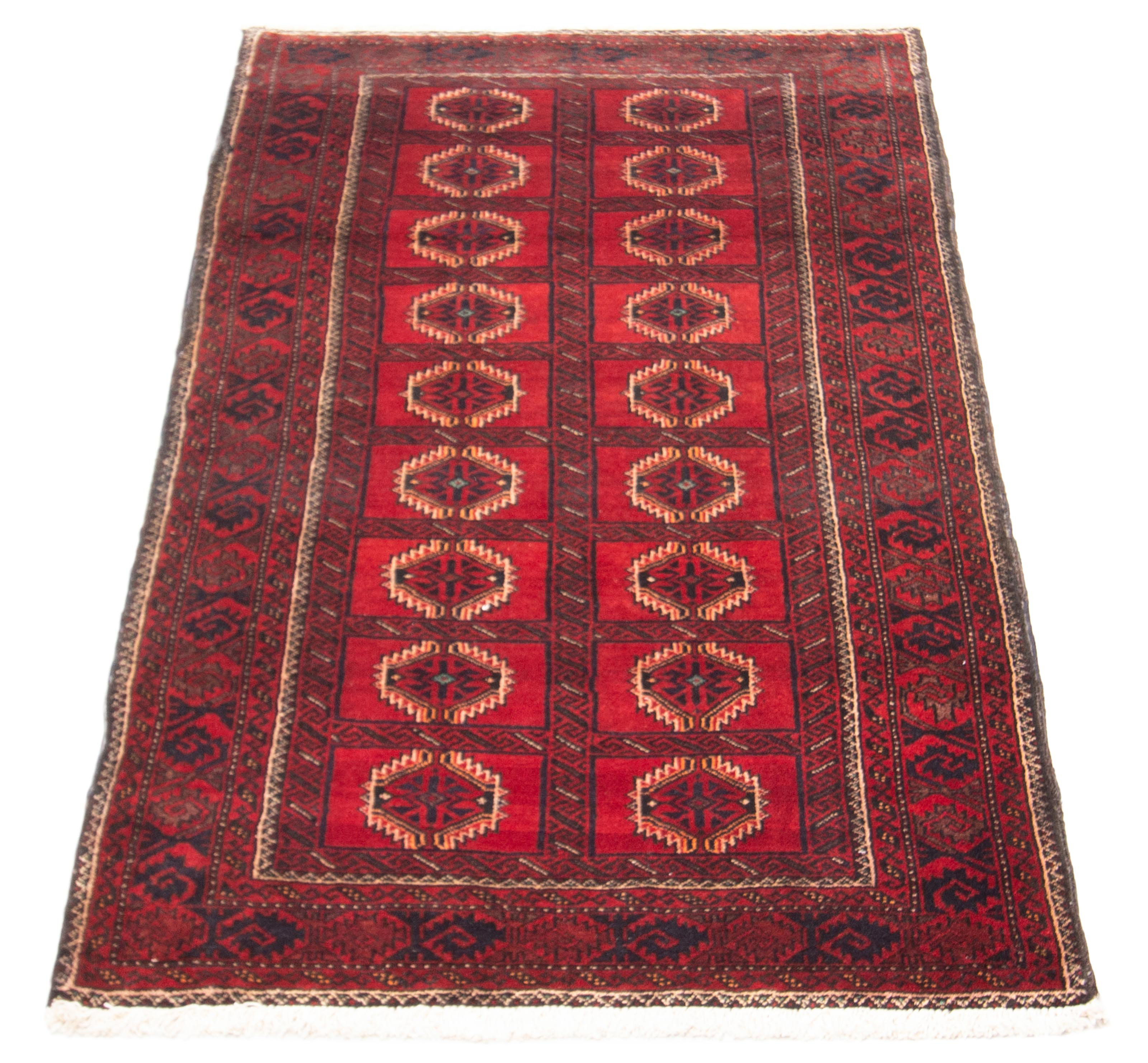 ECARPETGALLERY Hand-Knotted Royal Baluch Tan Wool Rug - 3'4 x 5'7