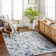 Tapis bleu abstrait Alejandro