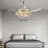 42Inch 4 Blades Modern Retractable Ceiling Fan Light with Remote Control 3 Colors 6 Speeds Chandelier Ceiling Fan Light