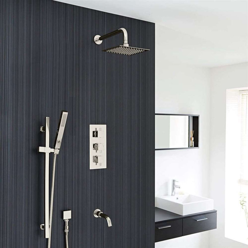 Liverpool Brushed Nickel Commercial Touchless Faucet Soap Dispenser Set Deck Mount Sensor System