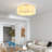 Greidys Gold Semi Flush Mount Ceiling Light, 6-Light Ceiling Light Fixtures with Fabric Drum Shade in Flower Shape, 15 Inch Modern Light for Nursery Bedroom Kitchen Hallway
