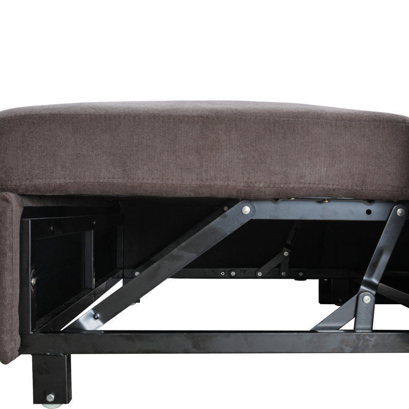 Dark Brown Microfiber 2-Piece Reversible Sleeper Sectional Sofa with Storage, Dark Brown Microfiber