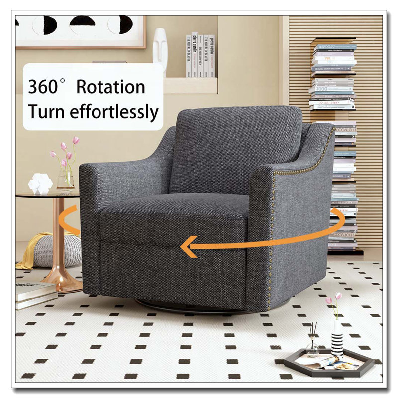Fauteuil demi-tonneau pivotant à 360 degrés