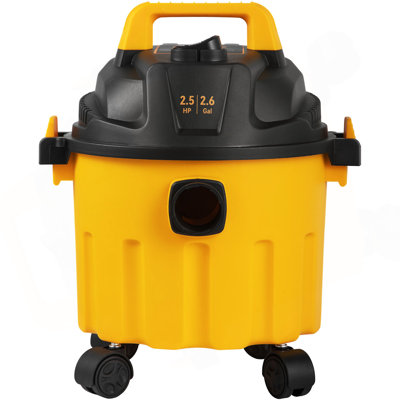 Wet Dry Vac, 2.6 Gallon, 2.5 Peak HP, 3 In 1 Shop Vacuum With Blowing Function, Portable With Attachments To Clean Floor, Upholstery, Gap, Car, ETL Listed, Yellow
